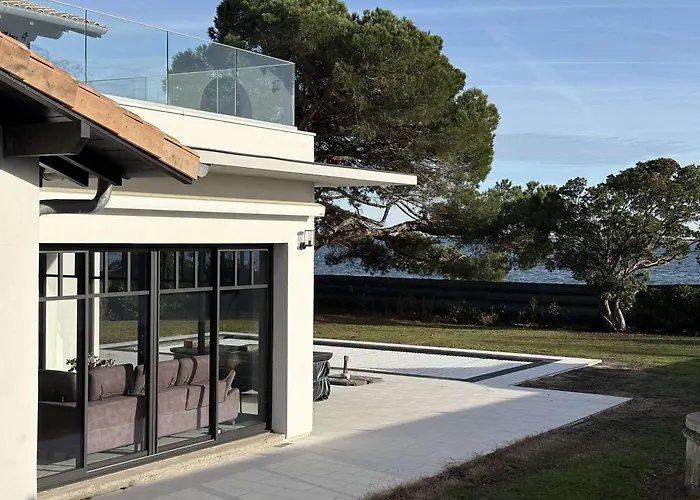 12 Pers Avec Piscine Chauffee Et Vue Exceptionnelle, Premiere Ligne Bassin D'arcachon - Fr-1-736-32 *