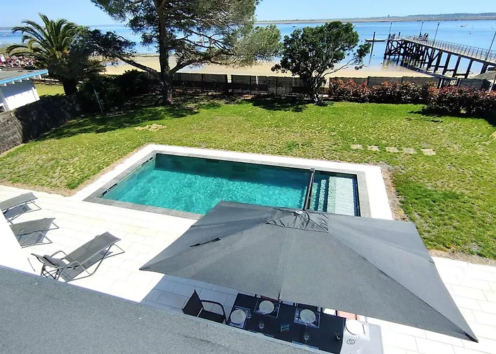 12 Pers Avec Piscine Chauffee Et Vue Exceptionnelle, Premiere Ligne Bassin D'arcachon - Fr-1-736-32 * Lège-Cap-Ferret