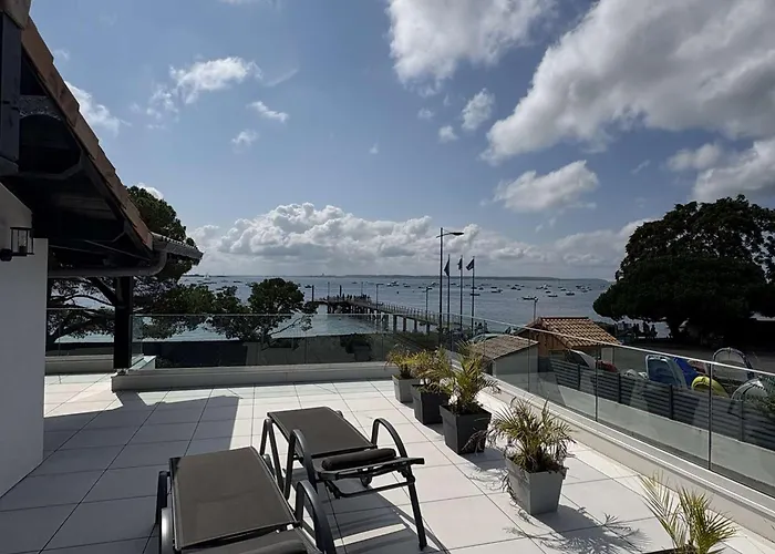 12 Pers Avec Piscine Chauffée Et Vue Exceptionnelle, Première Ligne Bassin D'arcachon - Fr-1-736-32 Villa Lège-Cap-Ferret