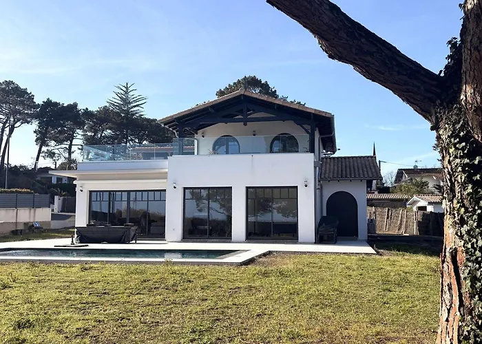 12 Pers Avec Piscine Chauffée Et Vue Exceptionnelle, Première Ligne Bassin D'arcachon - Fr-1-736-32 Villa Lège-Cap-Ferret