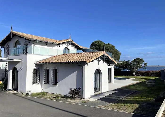 12 Pers Avec Piscine Chauffée Et Vue Exceptionnelle, Première Ligne Bassin D'arcachon - Fr-1-736-32 Villa *